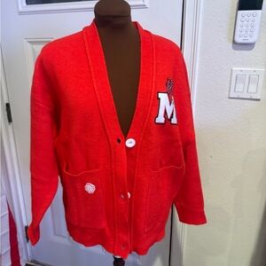 MAJE Appliqué Monogram Cardigan Size 2 Oversized